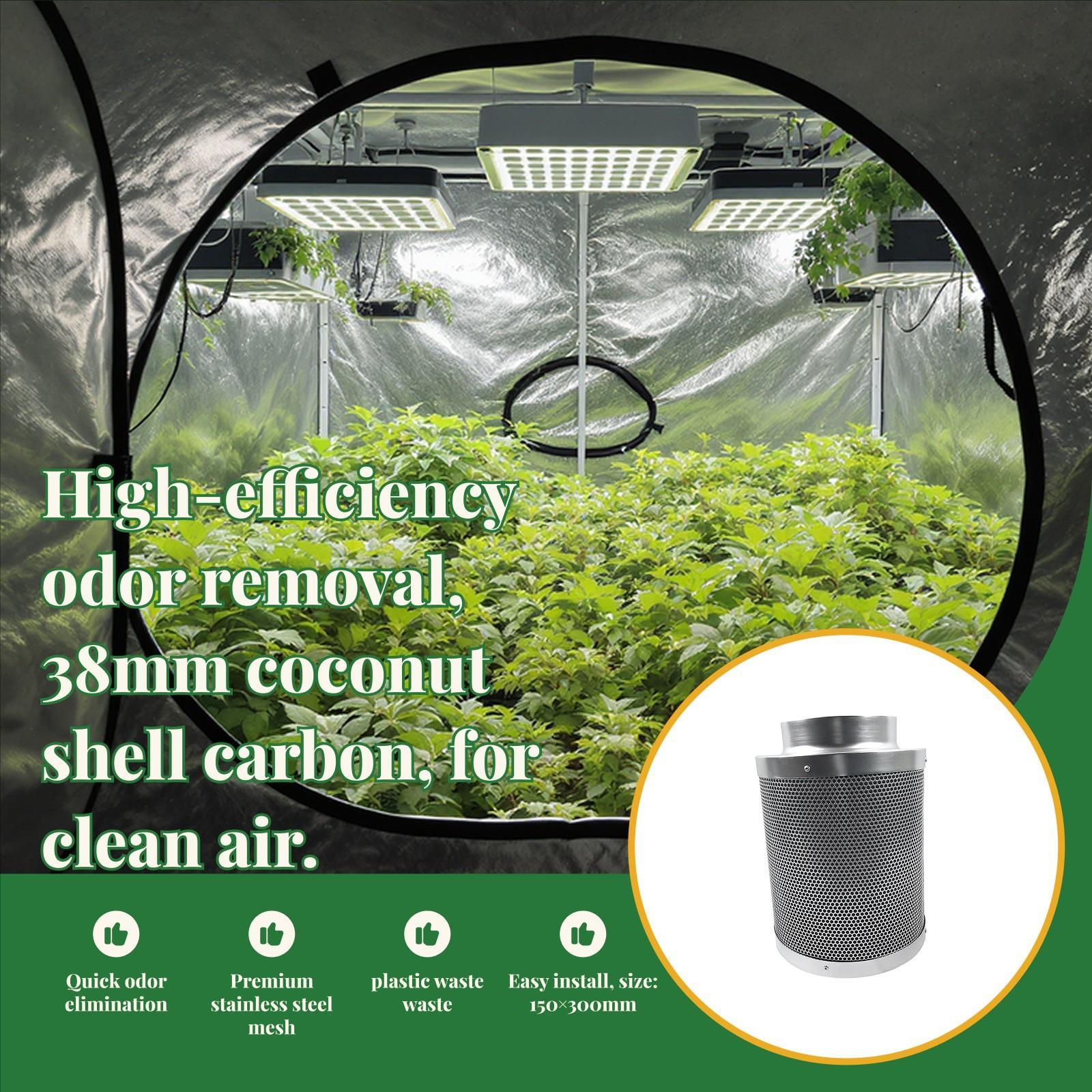 Carbon Filter Inline - Inline ventilator 6 inch koolstoffilter roestvrij